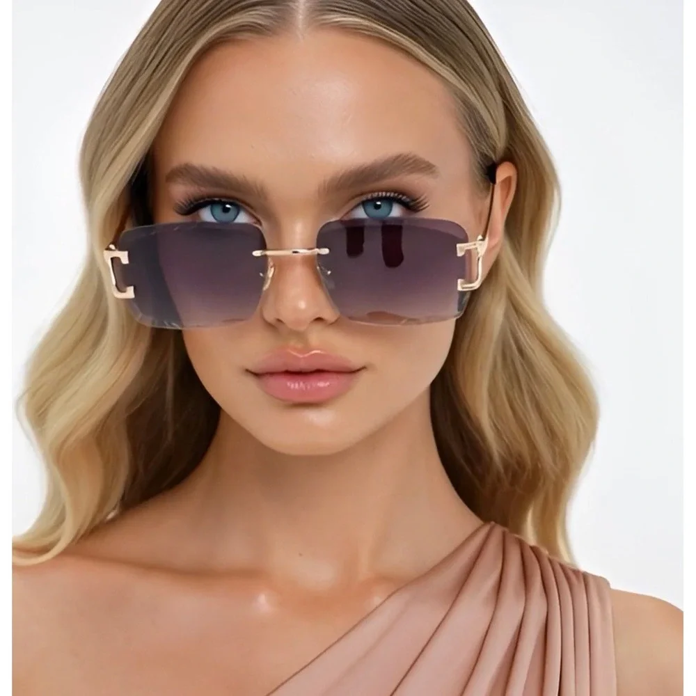 Fashion Square Black Lens‎ Luxury Wear Shades Hip Hop New Sunglasses Women Ladys